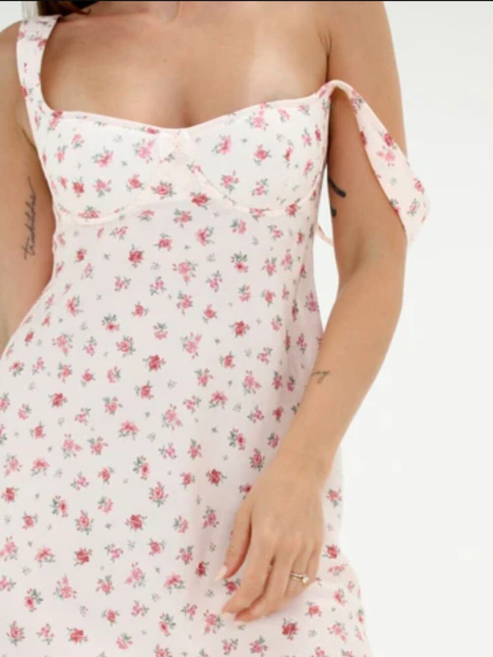 Rumored Loverboy Mini Dress Candied Carnation Pink Floral Satin NWT Large